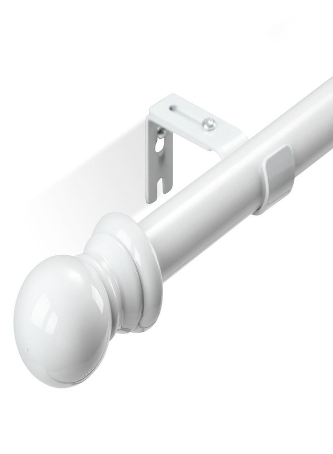 HOSKO White Curtain Rod - 1 Inch Curtain Rods for Window 30-84 Inches - Including Three Mounting Brackets （White） - Image 1